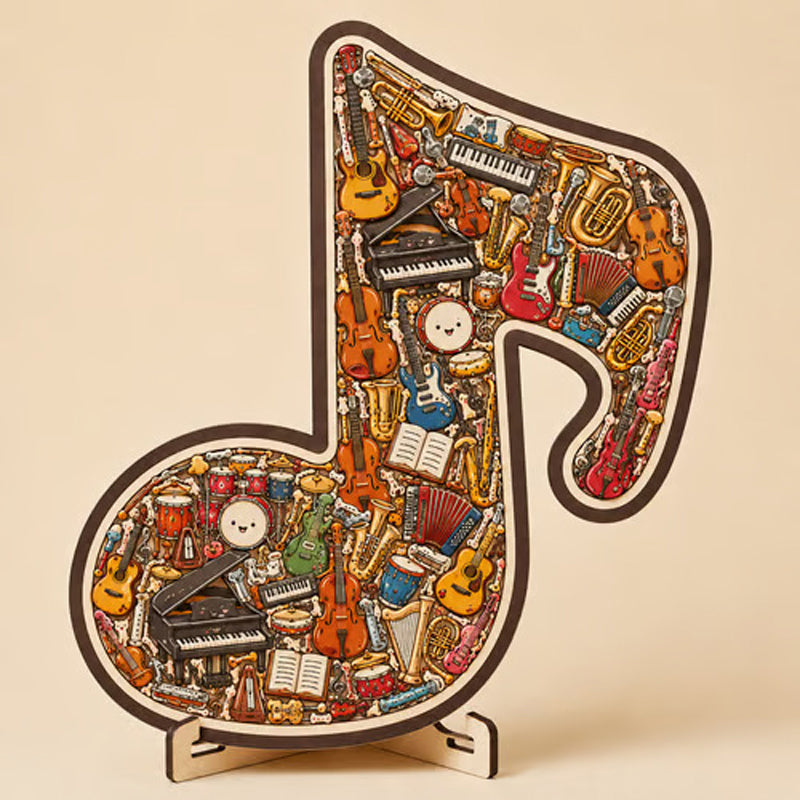 Puzzle in legno con note musicali