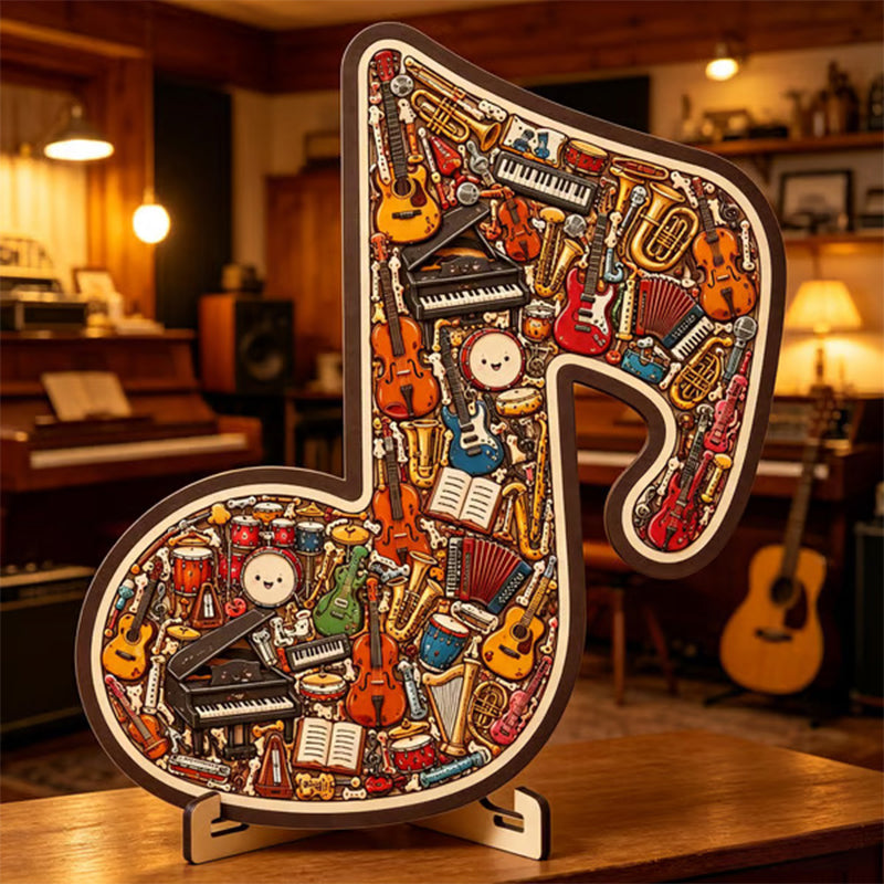 Puzzle in legno con note musicali