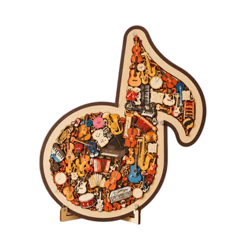 Puzzle in legno con note musicali