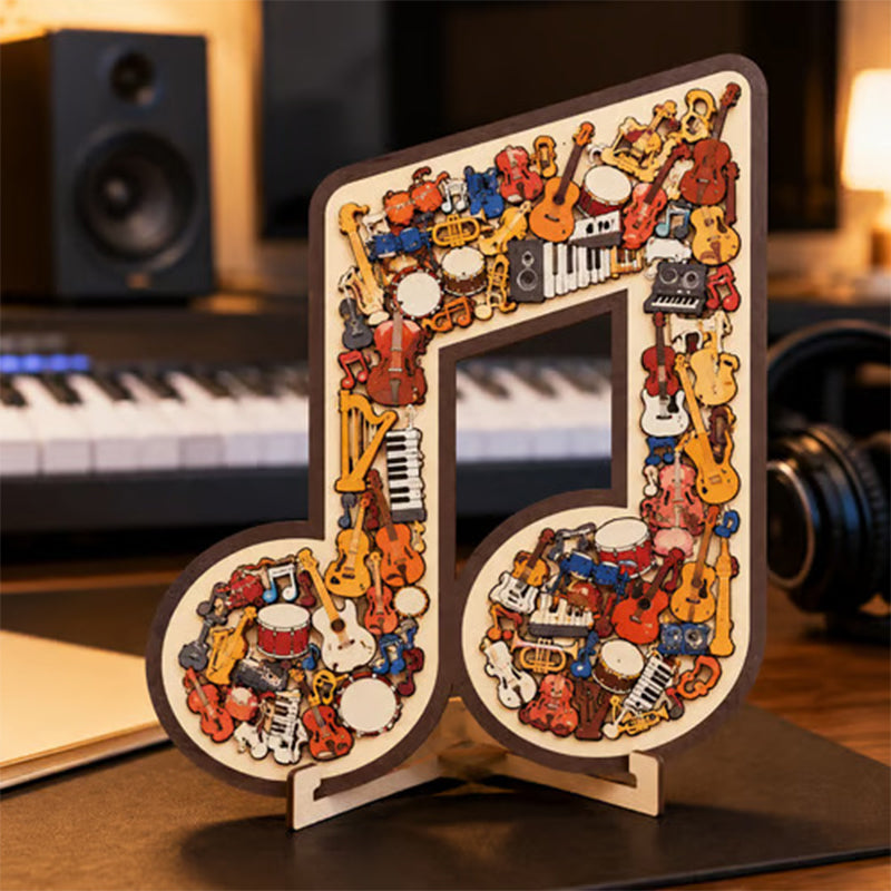 Puzzle in legno con note musicali