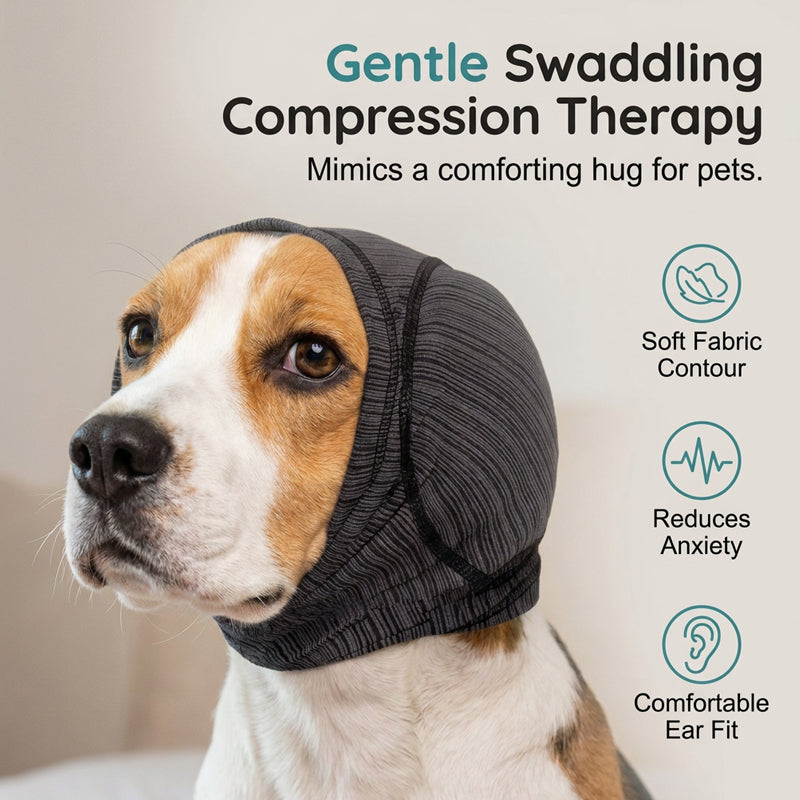 🐾 🎧 Paraorecchie antirumore per animali domestici: la delicata compressione avvolgente allevia l'ansia causata da tuoni e fuochi d'artificio 🐶