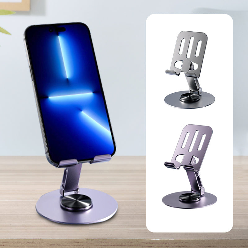 🥳2026 BESTSELLER✨Supporto pieghevole in metallo con rotazione 360° per telefono e tablet. Angolo liberamente regolabile, struttura robusta e antiscivolo. Compatto e portatile, ideale per guardare video, riunioni e navigazione ovunque!📱💻