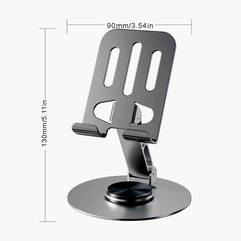 🥳2026 BESTSELLER✨Supporto pieghevole in metallo con rotazione 360° per telefono e tablet. Angolo liberamente regolabile, struttura robusta e antiscivolo. Compatto e portatile, ideale per guardare video, riunioni e navigazione ovunque!📱💻