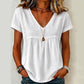 👚✨T-Shirt da Donna con Scollo a V Elegante – Scollatura Valorizzante, Tessuto Morbido & Versatile – Perfetto per Tutti i Giorni, Ufficio & Tempo Libero – Facile da Abbinare