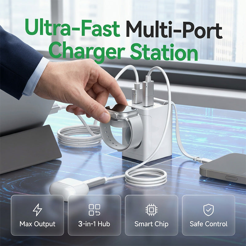 Stazione di Ricarica USB Multi-Porta Portatile