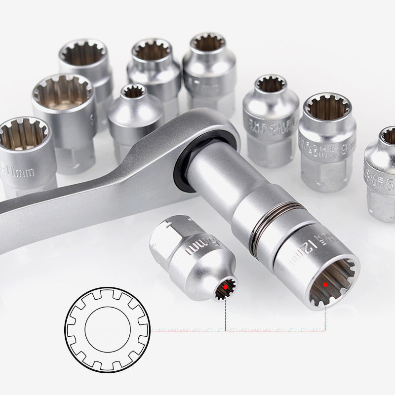 🔧 SCONTO 50%! 🛠️ Kit Chiave a Cricchetto 29 Pezzi – Acciaio Cromo-Vanadio – Bussole & Inserti per Fai da Te & Auto