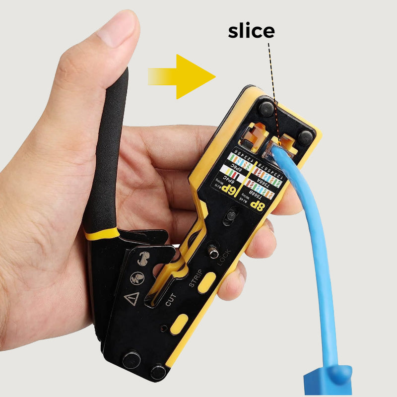 Pinza crimpatrice multifunzione per cavi di rete