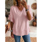 💖T-Shirt Boho da Donna con Scollo a V e Bordi Sfrangiati 🌿 – Vestibilità Ampia, Top Estivo Traspirante in Cotone Morbido👚