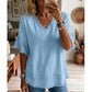 💖T-Shirt Boho da Donna con Scollo a V e Bordi Sfrangiati 🌿 – Vestibilità Ampia, Top Estivo Traspirante in Cotone Morbido👚