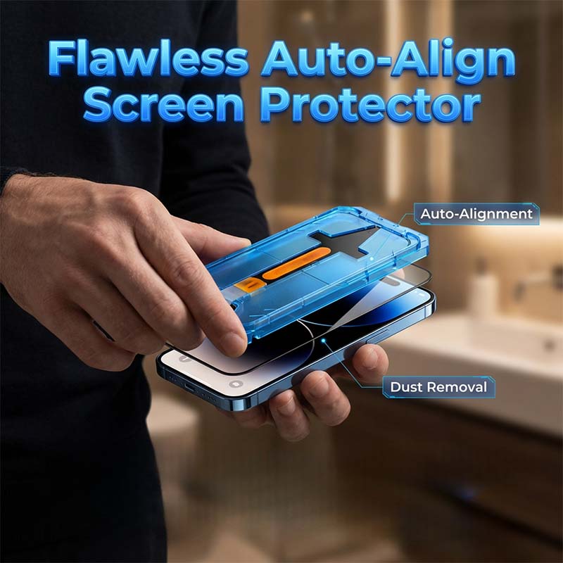 🤖 Installazione a prova di errore! ✨ Kit di protezione schermo autoallineante antipolvere. 📱