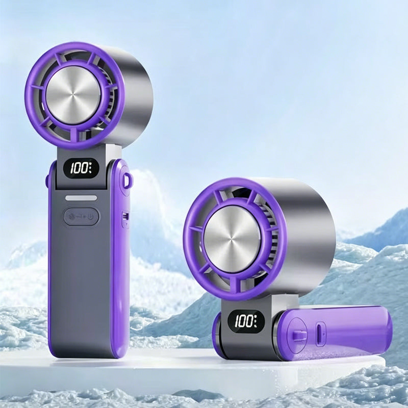 🔥✨ OFFERTA LAMPO -50%! Ventilatore portatile 3 in 1 con display digitale: piastra di raffreddamento istantanea, 100 velocità, batteria da 3600 mAh, design pieghevole, 3 colori