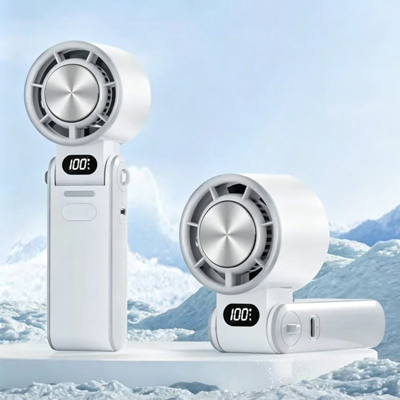 🔥✨ OFFERTA LAMPO -50%! Ventilatore portatile 3 in 1 con display digitale: piastra di raffreddamento istantanea, 100 velocità, batteria da 3600 mAh, design pieghevole, 3 colori