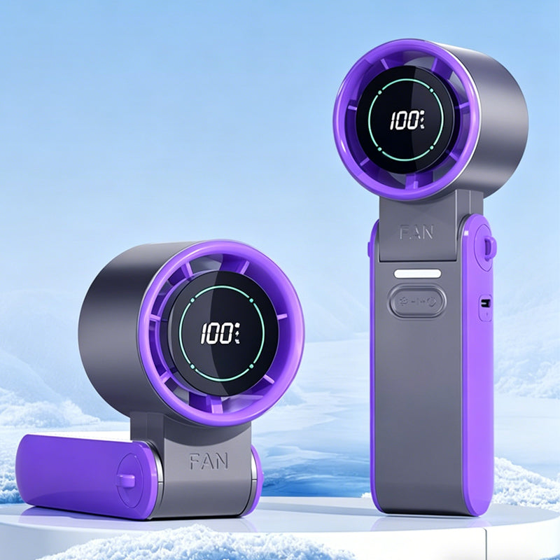 🔥✨ OFFERTA LAMPO -50%! Ventilatore portatile 3 in 1 con display digitale: piastra di raffreddamento istantanea, 100 velocità, batteria da 3600 mAh, design pieghevole, 3 colori