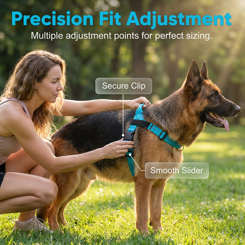 Pettorina imbottita per cani, facile da indossare e togliere, ideale per le passeggiate.
