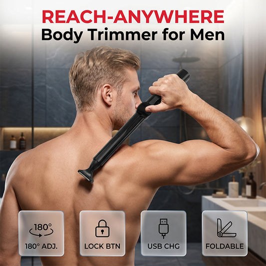 🥳SALDI 2026🥳💞50K+ VENDUTI!🪒💪 50% DI SCONTO! Rasoio Corpo Reach-Anywhere – Manico estensibile, testine di precisione. Radi schiena, petto e gambe da solo – senza aiuto! 🧔✨
