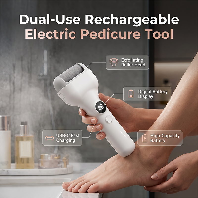 🔋 Strumento elettrico per pedicure ricaricabile con sensore di pressione intelligente – cura professionale dei piedi a portata di mano! 🦶✨