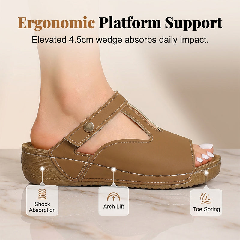 ✨ULTIMO GIORNO SCONTO DEL 50% – Sandali con zeppa e intagli | Un must per l'estate ☀️ | Supporto per l'arco plantare, tessuto morbido, vestibilità regolabile 👡