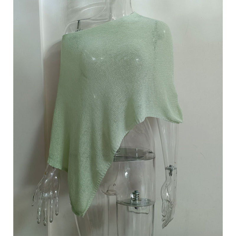 ⏰ULTIMO GIORNO! SCONTO 50%👚Elegante Poncho in Maglia Traforata. Taglio Fluido, Lucentezza Raffinata – il Complemento Perfetto per Abiti & Top
