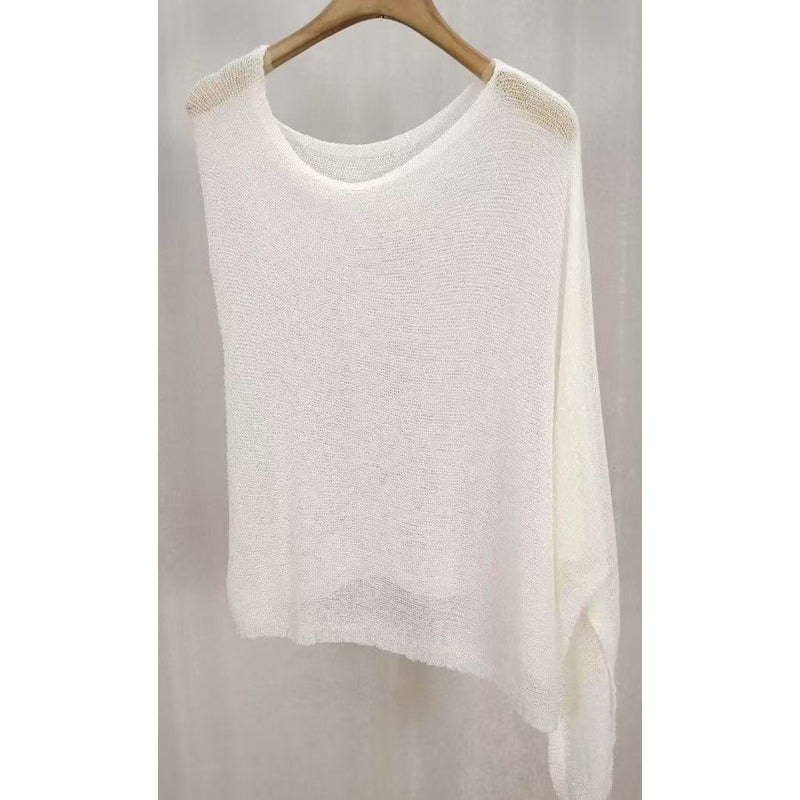 ⏰ULTIMO GIORNO! SCONTO 50%👚Elegante Poncho in Maglia Traforata. Taglio Fluido, Lucentezza Raffinata – il Complemento Perfetto per Abiti & Top