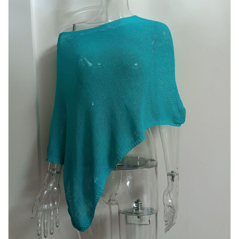 ⏰ULTIMO GIORNO! SCONTO 50%👚Elegante Poncho in Maglia Traforata. Taglio Fluido, Lucentezza Raffinata – il Complemento Perfetto per Abiti & Top