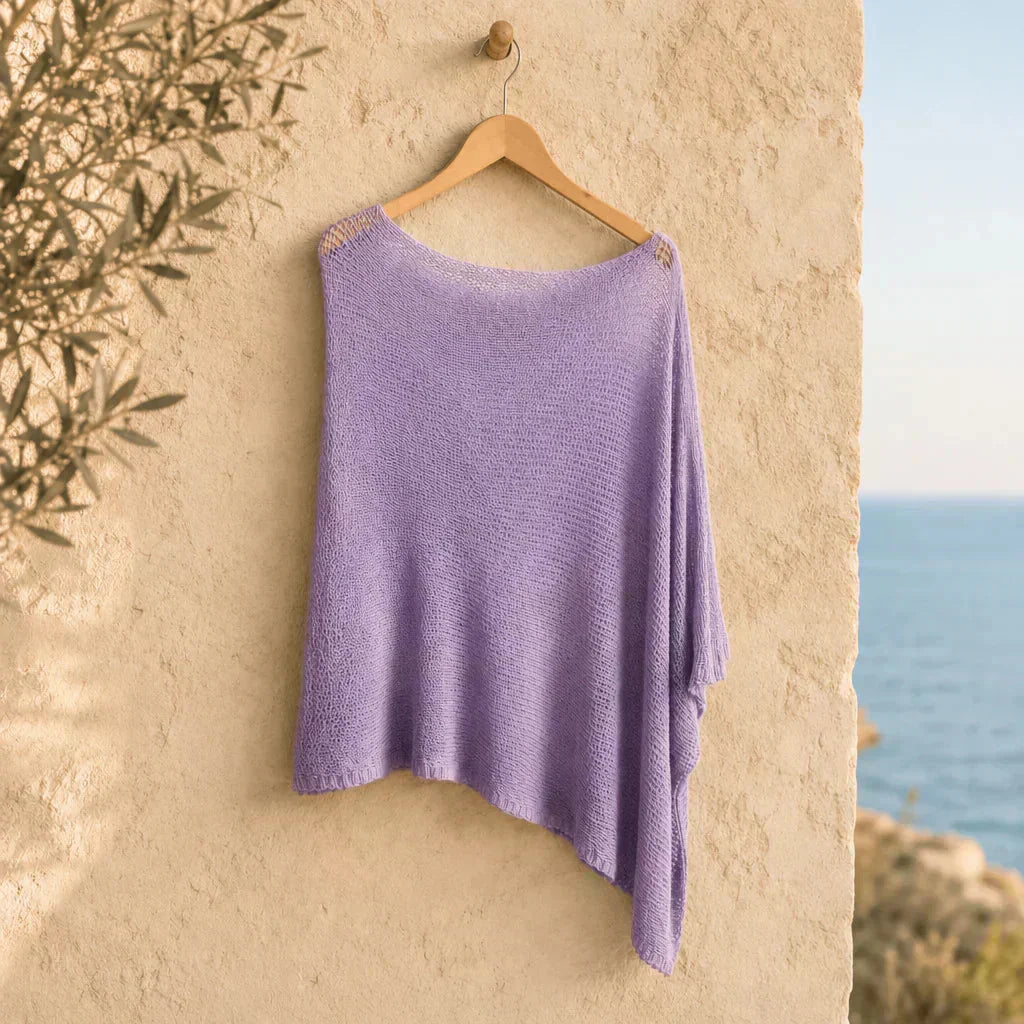 ⏰ULTIMO GIORNO! SCONTO 50%👚Elegante Poncho in Maglia Traforata. Taglio Fluido, Lucentezza Raffinata – il Complemento Perfetto per Abiti & Top