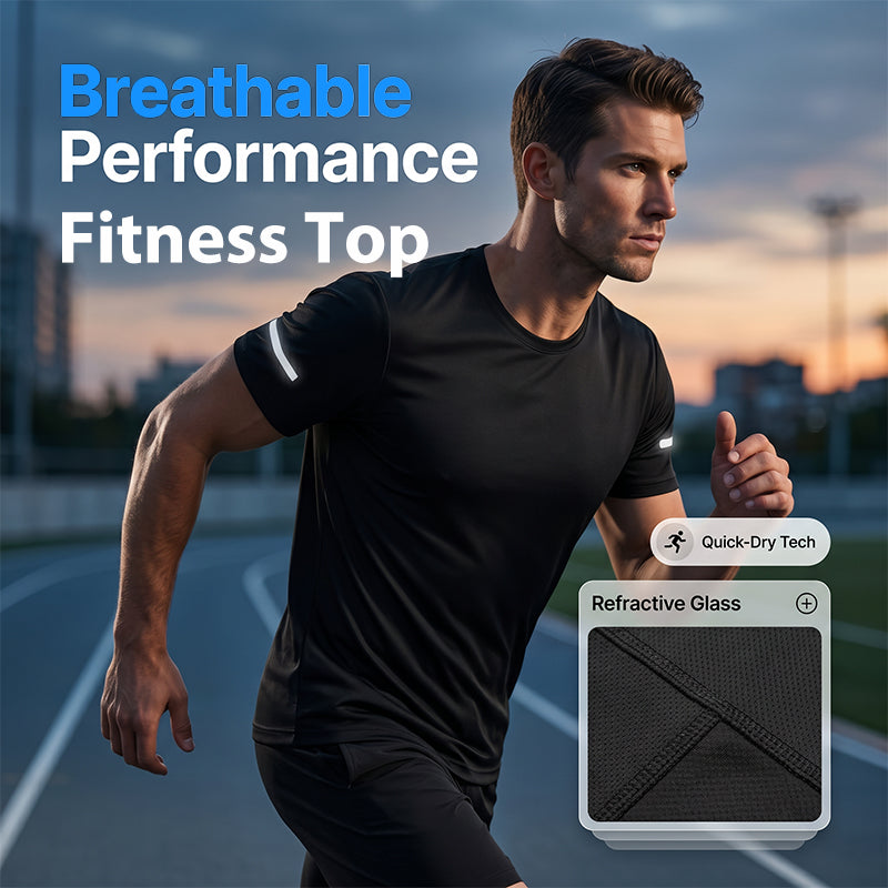T-Shirt Sportiva da Uomo Traspirante per Allenamento e Fitness