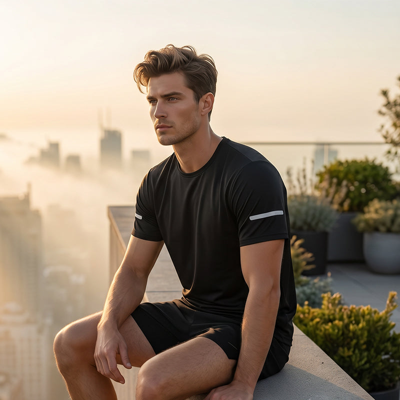 T-Shirt Sportiva da Uomo Traspirante per Allenamento e Fitness