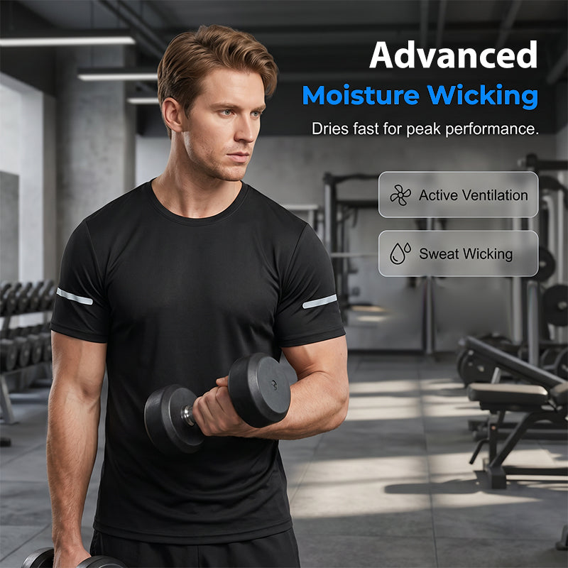 T-Shirt Sportiva da Uomo Traspirante per Allenamento e Fitness