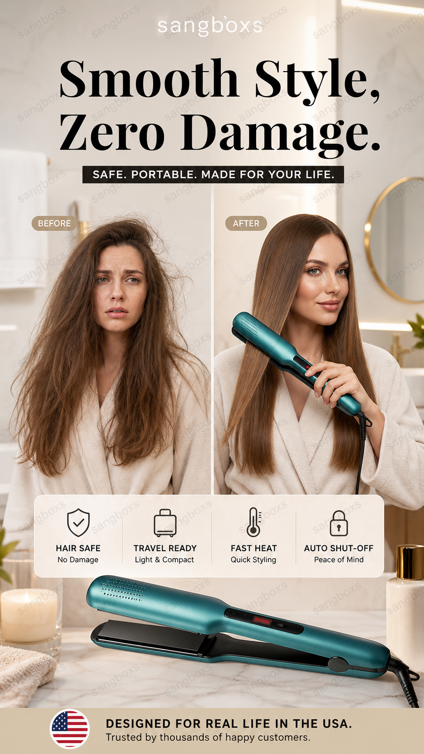 💇‍♀️ Piastra arricciacapelli 2-in-1 con cura agli ioni negativi – liscia, arriccia e protegge! ⚡✨
