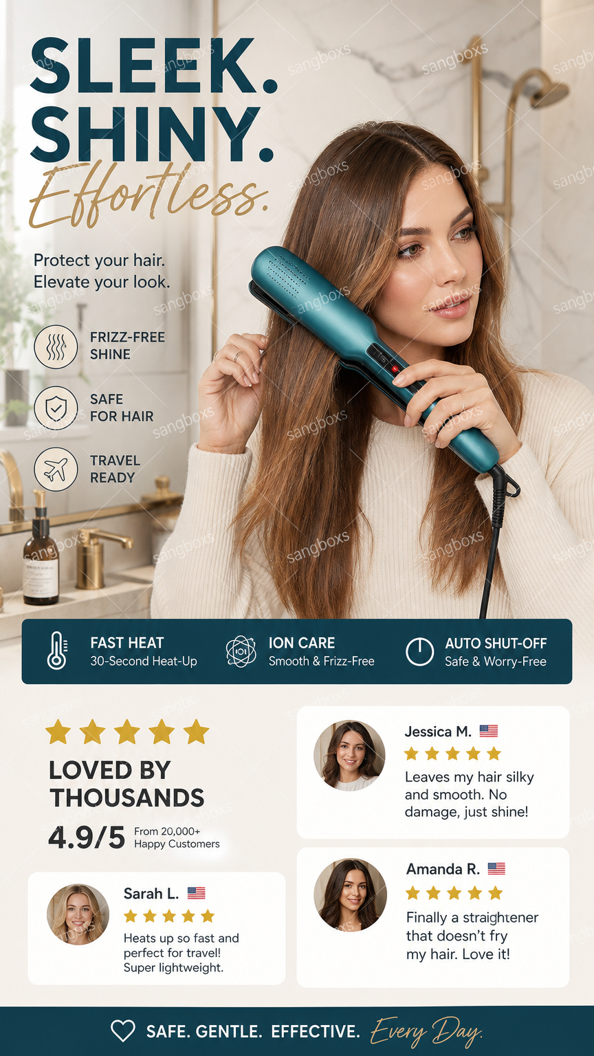 💇‍♀️ Piastra arricciacapelli 2-in-1 con cura agli ioni negativi – liscia, arriccia e protegge! ⚡✨