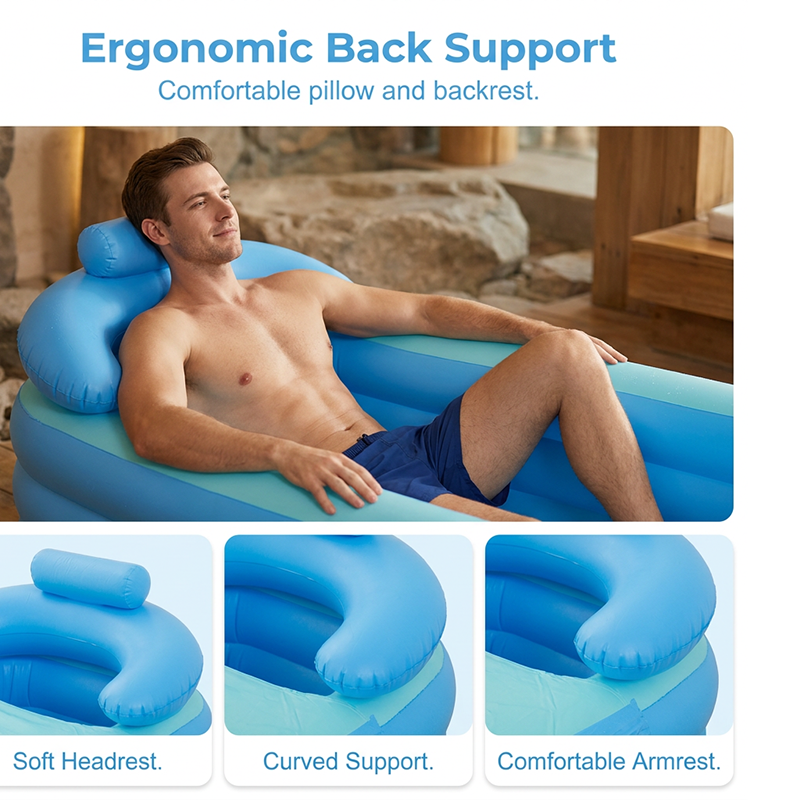 🏊‍♂️ 50% DI SCONTO – ULTIMO GIORNO! 🌊 Vasca da Bagno Gonfiabile Isolata a 3 Strati – PVC – Ritenzione del Calore & Supporto Lombare per Spa Casalinga
