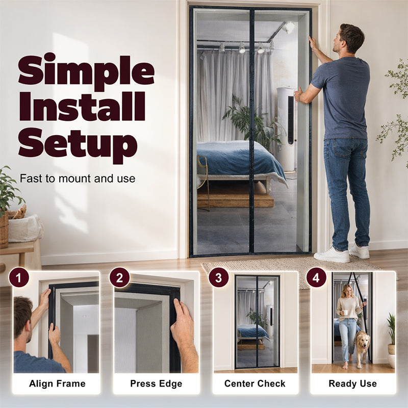 ✨️Ultimo Giorno 50% DI SCONTO🚪✨ ZANZARIERA MAGNETICA PER PORTA – TIENE FUORI MOSCHE, ZANZARE & VESPE! ✅ Chiusura Automatica • Installazione Senza Forare • Adatta a Animali e Bambini