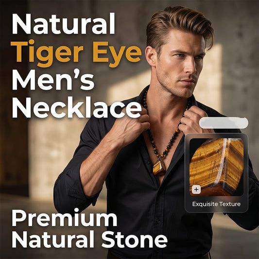 ⏳Offerta a Tempo Limitato⏰ Collana con Perle di Occhio di Tigre da Uomo