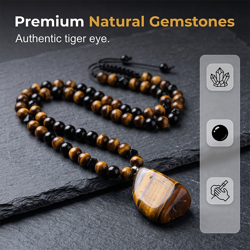⏳Offerta a Tempo Limitato⏰ Collana con Perle di Occhio di Tigre da Uomo