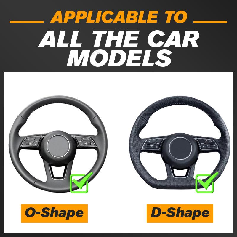🚗✨ Coprivolante antiscivolo per auto - Pelle in fibra di carbonio e adattamento universale | Resistente al sudore