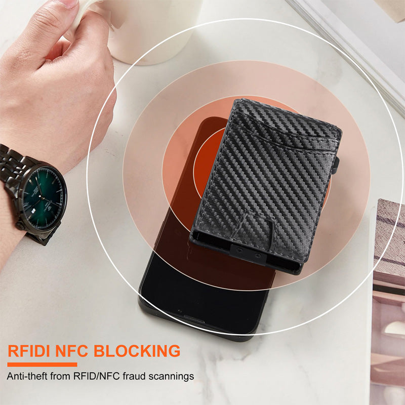 Portacarte Magnetico da Uomo con Protezione RFID/NFC – Design Bifold Classico, Chiusura Magnetica
