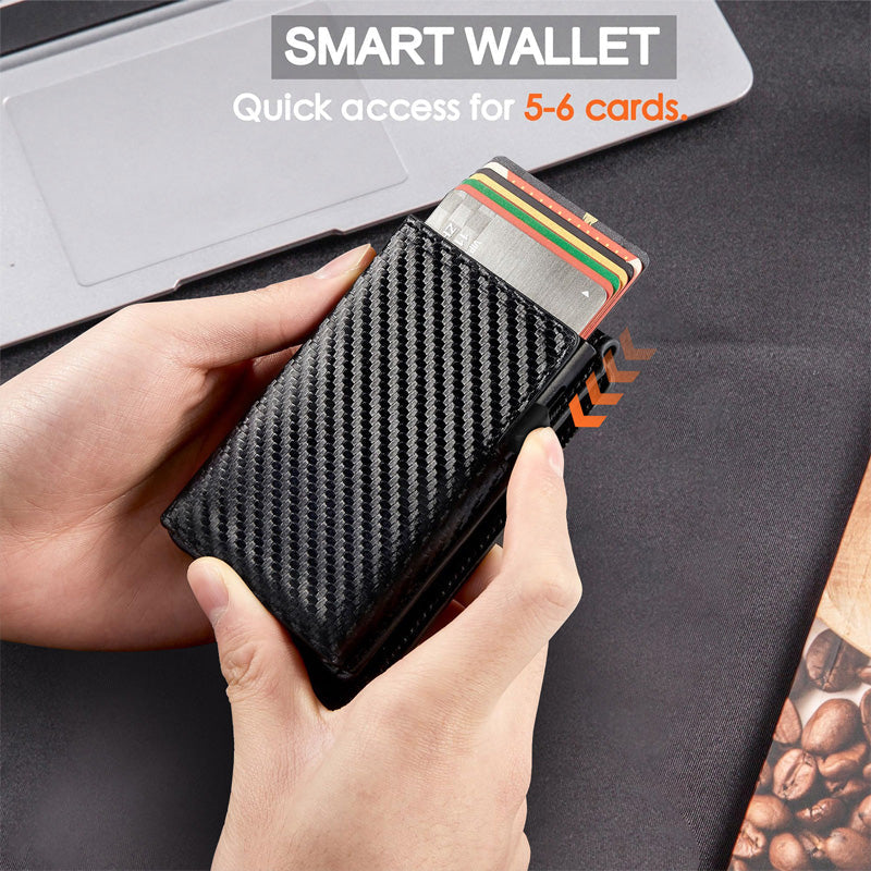 Portacarte Magnetico da Uomo con Protezione RFID/NFC – Design Bifold Classico, Chiusura Magnetica