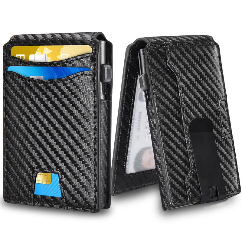Portacarte Magnetico da Uomo con Protezione RFID/NFC – Design Bifold Classico, Chiusura Magnetica