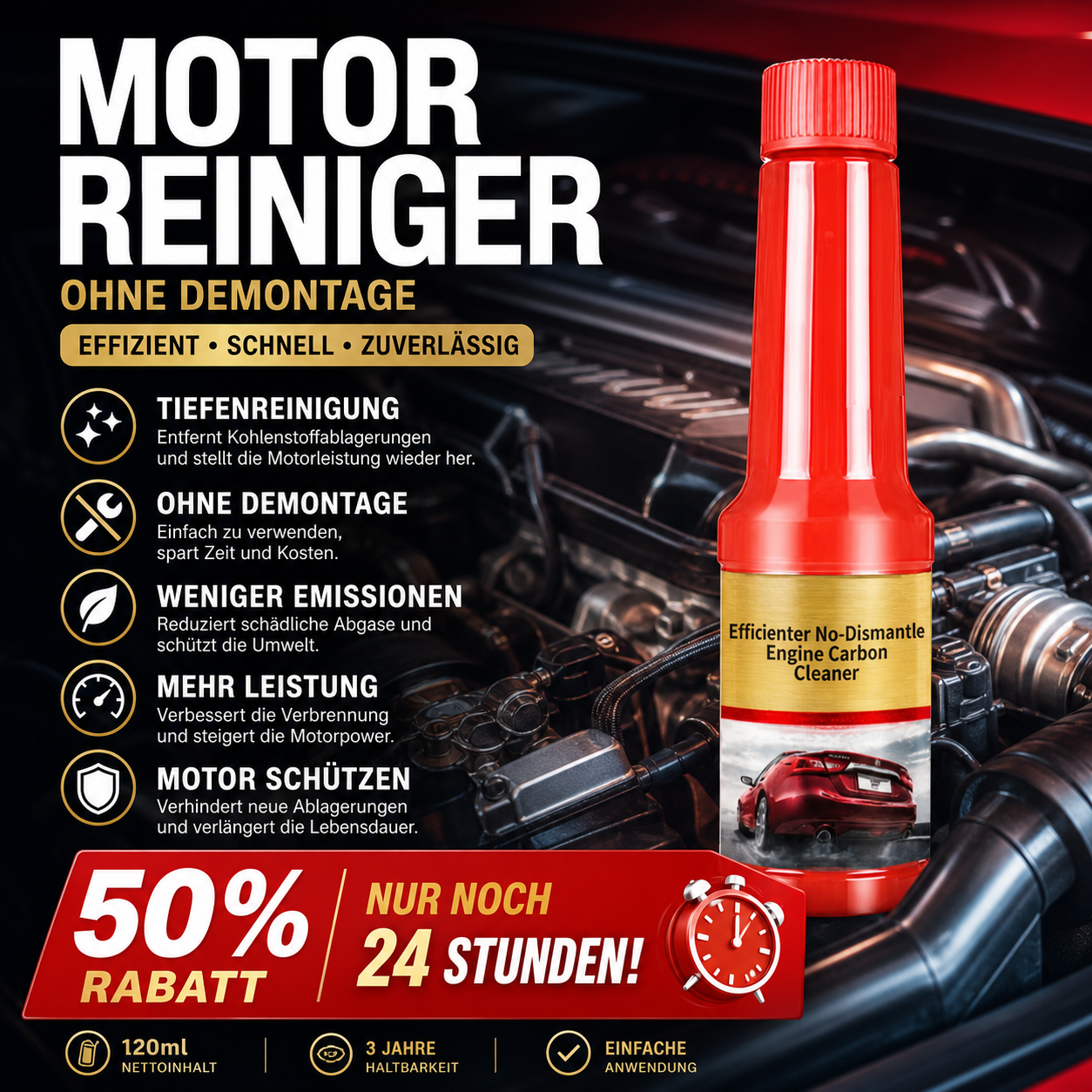 🔥 Oggi -50%! 🚗 Detergente al carbone per motori