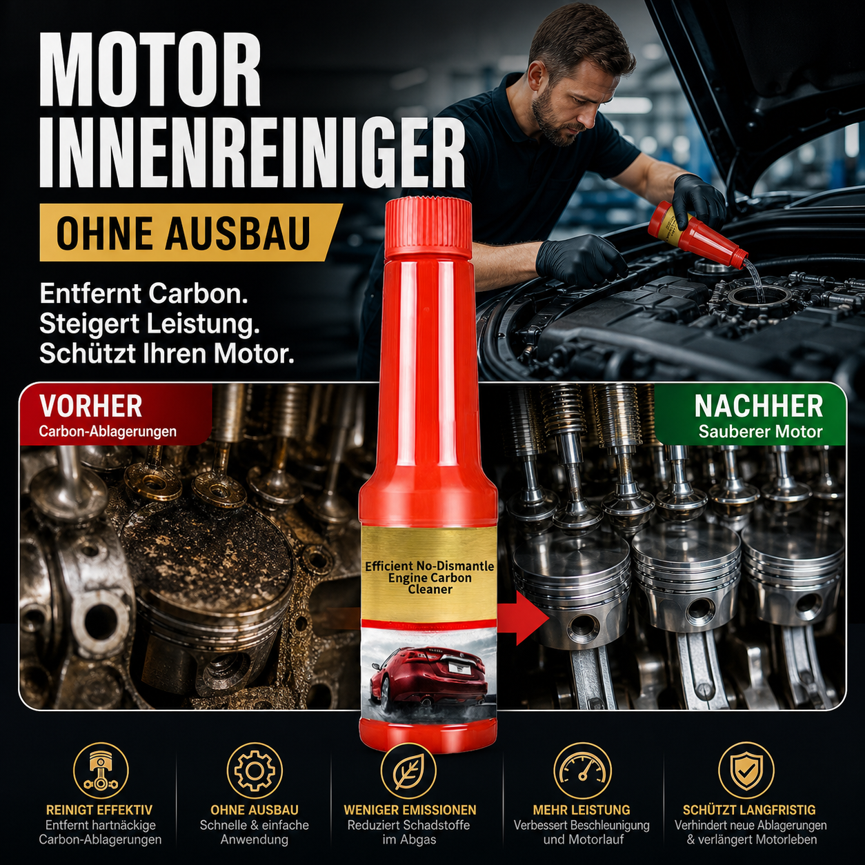 🔥 Oggi -50%! 🚗 Detergente al carbone per motori