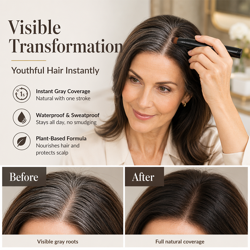 🥳SALDI 2026🥳💞50K+ VENDUTI!⏰🖊️ 50% DI SCONTO! Penna Coprente Istantanea per Capelli Grigi – Formula botanica, pennello preciso. Copre radici e tempie in pochi secondi – senza parrucchiere! 🌿✨