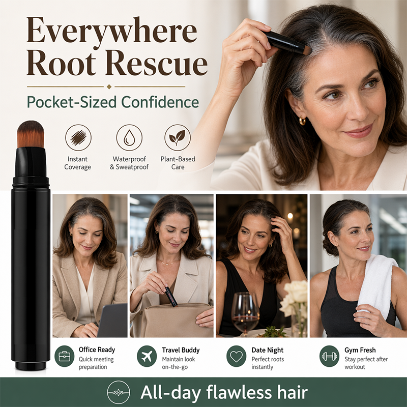 🥳SALDI 2026🥳💞50K+ VENDUTI!⏰🖊️ 50% DI SCONTO! Penna Coprente Istantanea per Capelli Grigi – Formula botanica, pennello preciso. Copre radici e tempie in pochi secondi – senza parrucchiere! 🌿✨