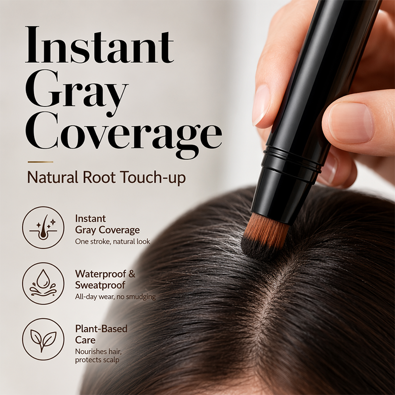 🥳SALDI 2026🥳💞50K+ VENDUTI!⏰🖊️ 50% DI SCONTO! Penna Coprente Istantanea per Capelli Grigi – Formula botanica, pennello preciso. Copre radici e tempie in pochi secondi – senza parrucchiere! 🌿✨