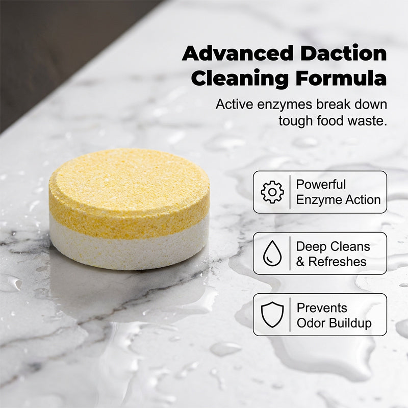 🧼🗑️ Compresse per la pulizia e la deodorazione del tritarifiuti – elimina cattivi odori e residui in un solo gesto! ✨🍋