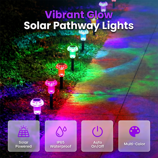 ✨ 50% SCONTO! 🌙 Luci Solari per Vialetti – Silicio Monocristallino – Luce Calda & RGB per Giardino