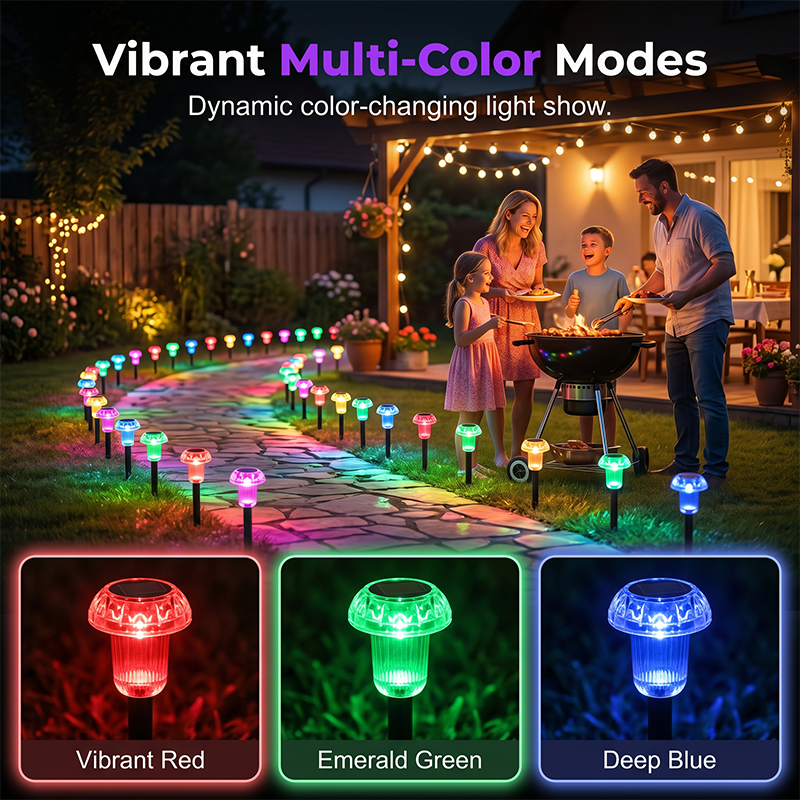 ✨ 50% SCONTO! 🌙 Luci Solari per Vialetti – Silicio Monocristallino – Luce Calda & RGB per Giardino