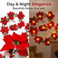 ❄️Summerfresh 50% OFF!🎄Ghirlanda di Natale con Stelle di Natale Luminose – Calore Festivo Senza Presa a Muro