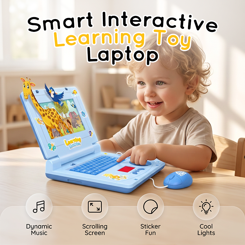 💻 50% DI SCONTO! 🧸 Laptop Giocattolo Interattivo di Simulazione – Luci, Suoni & Giochi Educativi – Stimola Creatività & Moticità nei Bambini in Modo Giocoso 🎵