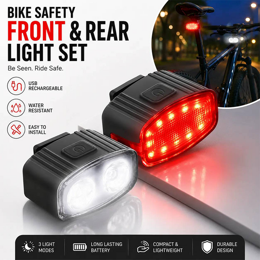 Luce Bici Ricaricabile Anteriore e Posteriore