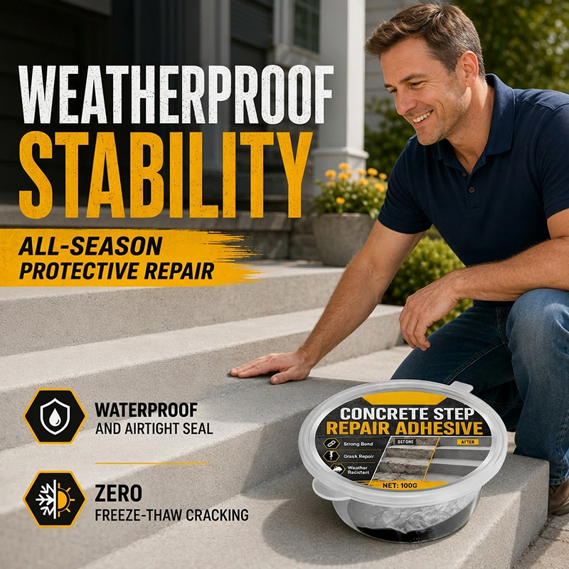 🥳SALDI 2026🥳💞50K+ VENDUTI!🔧🏠 50% DI SCONTO! Adesivo Riparatore per Gradini in Cemento – Incolla permanentemente scale e vialetti screpolati. Resistente alle intemperie – resiste a caldo, ghiaccio e pioggia. Cammina di nuovo in sicurezza! 🛡️✨